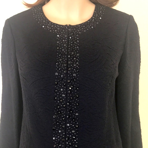 ST. JOHN Pantsuit Black Jacket size 10 Pant Size 8 - Picture 2 of 16